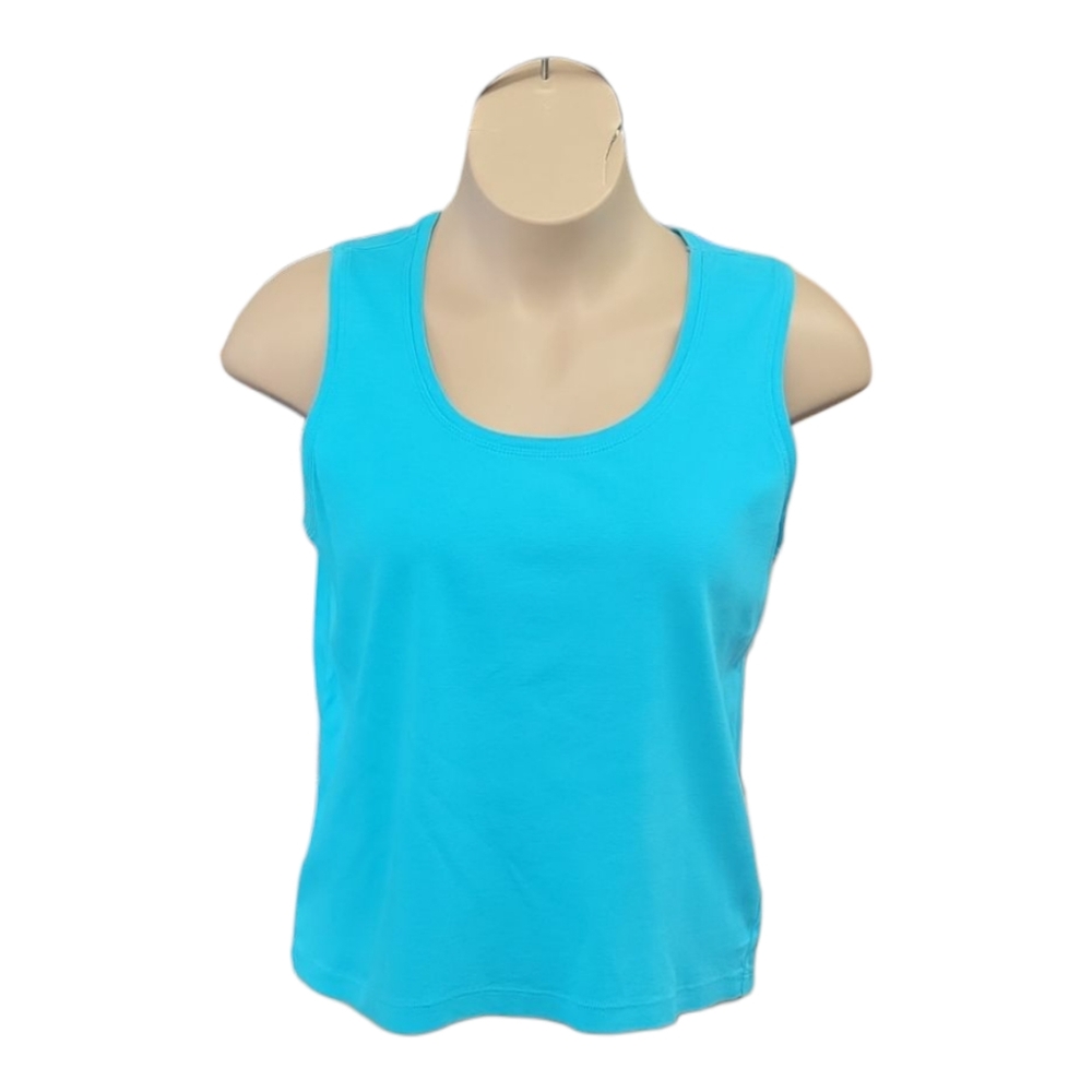 Chico's EUC size 3 (XL - 16) Blue 100% Cotton tank top